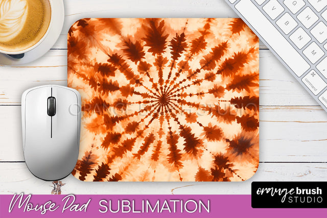 Autumn Tie Dye Mouse Pad Design - Fall Mousepad Sublimation Sublimation OrangeBrushStudio 