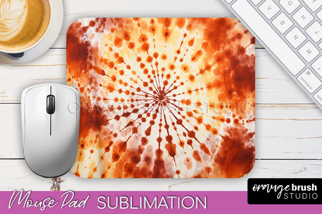 Autumn Tie Dye Mouse Pad Design - Fall Mousepad Sublimation Sublimation OrangeBrushStudio 