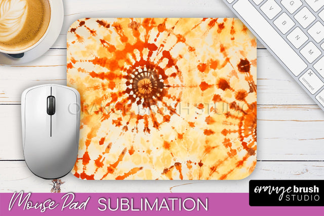 Autumn Tie Dye Mouse Pad Design - Fall Mousepad Sublimation Sublimation OrangeBrushStudio 