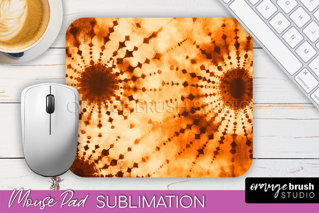 Autumn Tie Dye Mouse Pad Design - Fall Mousepad Sublimation Sublimation OrangeBrushStudio 