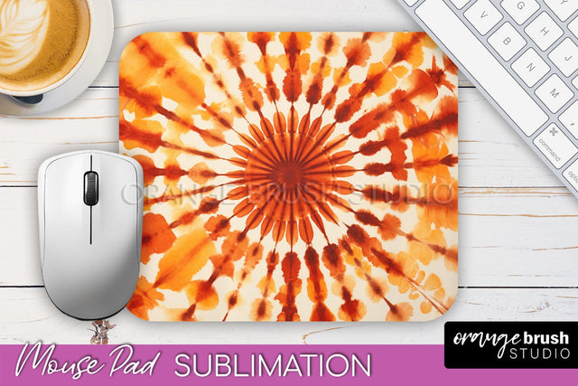 Autumn Tie Dye Mouse Pad Design - Fall Mousepad Sublimation Sublimation OrangeBrushStudio 