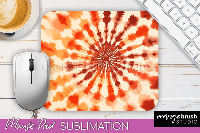 Autumn Tie Dye Mouse Pad Design - Fall Mousepad Sublimation Sublimation OrangeBrushStudio 