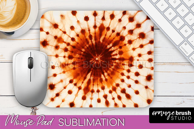 Autumn Tie Dye Mouse Pad Design - Fall Mousepad Sublimation Sublimation OrangeBrushStudio 