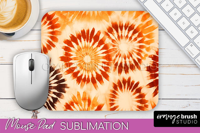 Autumn Tie Dye Mouse Pad Design - Fall Mousepad Sublimation Sublimation OrangeBrushStudio 