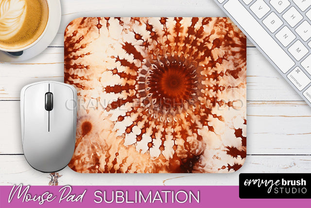 Autumn Tie Dye Mouse Pad Design - Fall Mousepad Sublimation Sublimation OrangeBrushStudio 