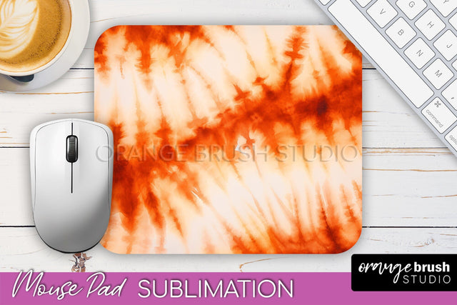 Autumn Tie Dye Mouse Pad Design - Fall Mousepad Sublimation Sublimation OrangeBrushStudio 