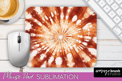 Autumn Tie Dye Mouse Pad Design - Fall Mousepad Sublimation Sublimation OrangeBrushStudio 