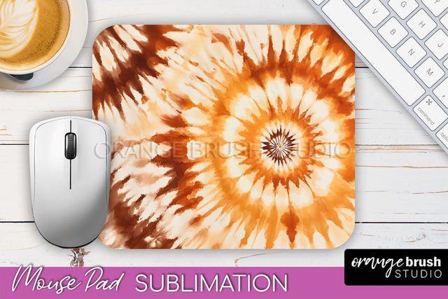 Autumn Tie Dye Mouse Pad Design - Fall Mousepad Sublimation Sublimation OrangeBrushStudio 