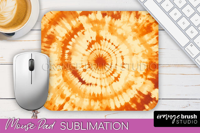 Autumn Tie Dye Mouse Pad Design - Fall Mousepad Sublimation Sublimation OrangeBrushStudio 