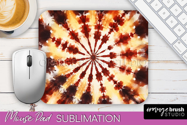 Autumn Tie Dye Mouse Pad Design - Fall Mousepad Sublimation Sublimation OrangeBrushStudio 