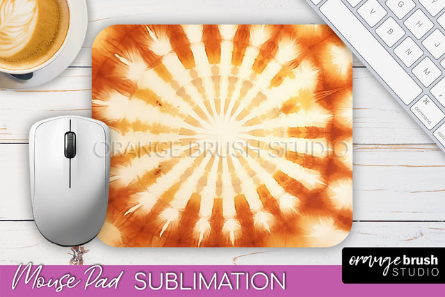Autumn Tie Dye Mouse Pad Design - Fall Mousepad Sublimation Sublimation OrangeBrushStudio 