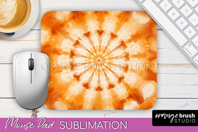 Autumn Tie Dye Mouse Pad Design - Fall Mousepad Sublimation Sublimation OrangeBrushStudio 