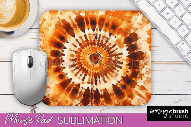 Autumn Tie Dye Mouse Pad Design - Fall Mousepad Sublimation Sublimation OrangeBrushStudio 