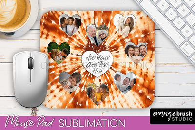Autumn Tie Dye Photo Frame Mouse Pad PNG, Add Your Picture Sublimation OrangeBrushStudio 