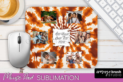 Autumn Tie Dye Photo Frame Mouse Pad PNG, Add Your Picture Sublimation OrangeBrushStudio 