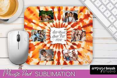 Autumn Tie Dye Photo Frame Mouse Pad PNG, Add Your Picture Sublimation OrangeBrushStudio 