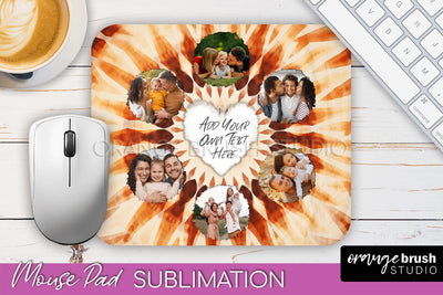 Autumn Tie Dye Photo Frame Mouse Pad PNG, Add Your Picture Sublimation OrangeBrushStudio 