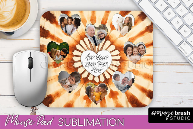 Autumn Tie Dye Photo Frame Mouse Pad PNG, Add Your Picture Sublimation OrangeBrushStudio 