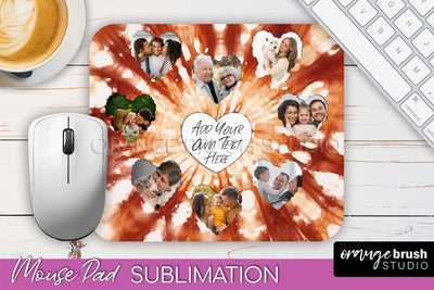 Autumn Tie Dye Photo Frame Mouse Pad PNG, Add Your Picture Sublimation OrangeBrushStudio 