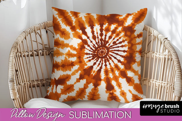 Autumn Tie Dye Pillow Cover - Fall Pillow Sublimation Design Sublimation OrangeBrushStudio 