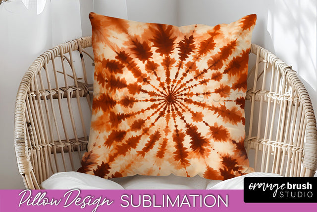 Autumn Tie Dye Pillow Cover - Fall Pillow Sublimation Design Sublimation OrangeBrushStudio 