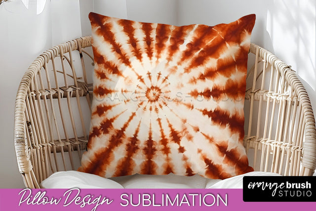 Autumn Tie Dye Pillow Cover - Fall Pillow Sublimation Design Sublimation OrangeBrushStudio 