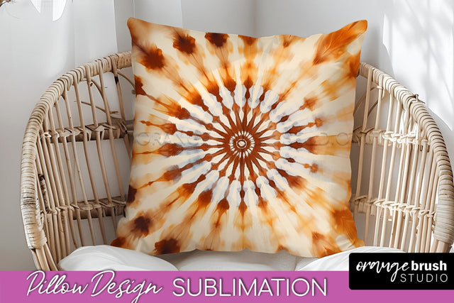 Autumn Tie Dye Pillow Cover - Fall Pillow Sublimation Design Sublimation OrangeBrushStudio 