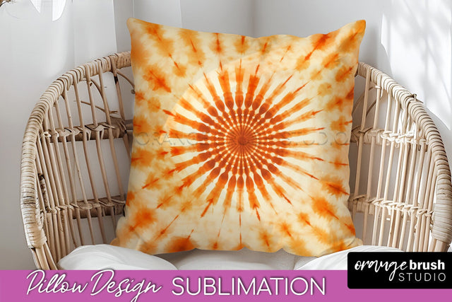 Autumn Tie Dye Pillow Cover - Fall Pillow Sublimation Design Sublimation OrangeBrushStudio 