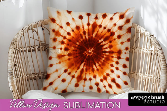 Autumn Tie Dye Pillow Cover - Fall Pillow Sublimation Design Sublimation OrangeBrushStudio 