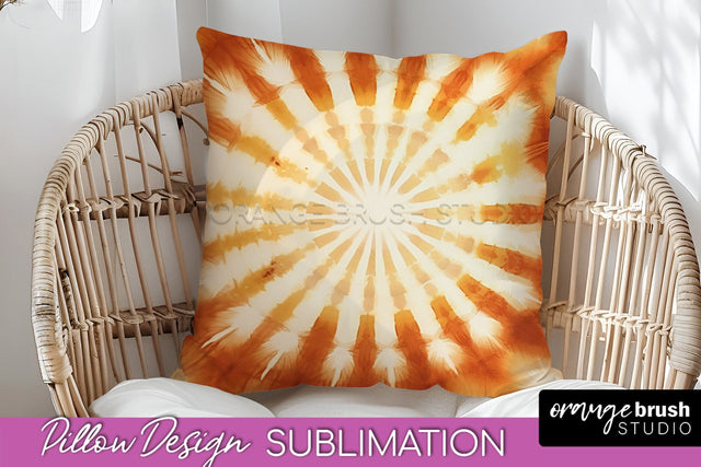 Autumn Tie Dye Pillow Cover - Fall Pillow Sublimation Design Sublimation OrangeBrushStudio 