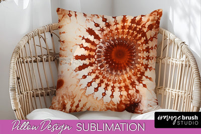 Autumn Tie Dye Pillow Cover - Fall Pillow Sublimation Design Sublimation OrangeBrushStudio 