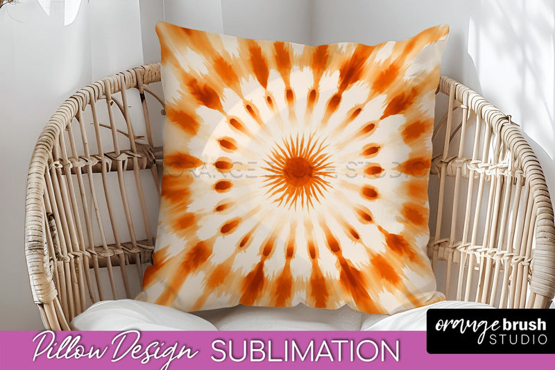 Autumn Tie Dye Pillow Cover - Fall Pillow Sublimation Design Sublimation OrangeBrushStudio 