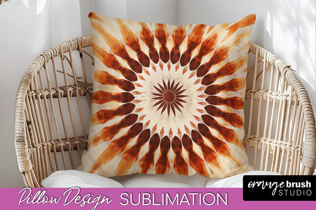 Autumn Tie Dye Pillow Cover - Fall Pillow Sublimation Design Sublimation OrangeBrushStudio 