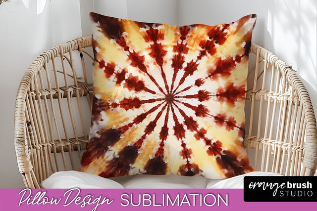 Autumn Tie Dye Pillow Cover - Fall Pillow Sublimation Design Sublimation OrangeBrushStudio 