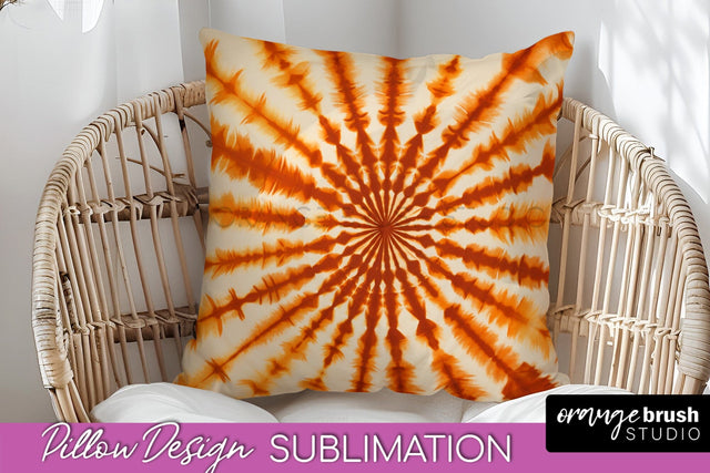 Autumn Tie Dye Pillow Cover - Fall Pillow Sublimation Design Sublimation OrangeBrushStudio 