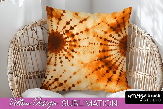 Autumn Tie Dye Pillow Cover - Fall Pillow Sublimation Design Sublimation OrangeBrushStudio 