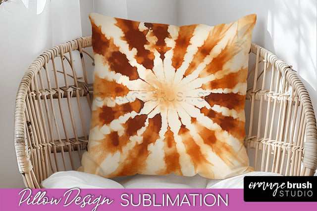 Autumn Tie Dye Pillow Cover - Fall Pillow Sublimation Design Sublimation OrangeBrushStudio 