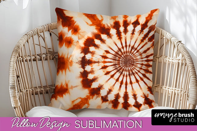 Autumn Tie Dye Pillow Cover - Fall Pillow Sublimation Design Sublimation OrangeBrushStudio 