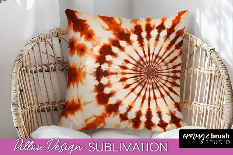 Autumn Tie Dye Pillow Cover - Fall Pillow Sublimation Design Sublimation OrangeBrushStudio 