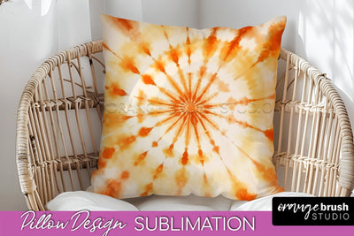 Autumn Tie Dye Pillow Cover - Fall Pillow Sublimation Design Sublimation OrangeBrushStudio 