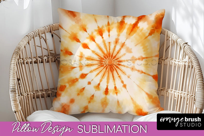 Autumn Tie Dye Pillow Cover - Fall Pillow Sublimation Design Sublimation OrangeBrushStudio 