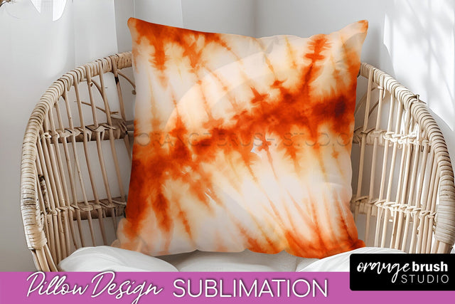 Autumn Tie Dye Pillow Cover - Fall Pillow Sublimation Design Sublimation OrangeBrushStudio 