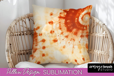 Autumn Tie Dye Pillow Cover - Fall Pillow Sublimation Design Sublimation OrangeBrushStudio 