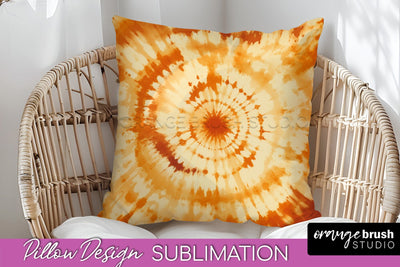 Autumn Tie Dye Pillow Cover - Fall Pillow Sublimation Design Sublimation OrangeBrushStudio 