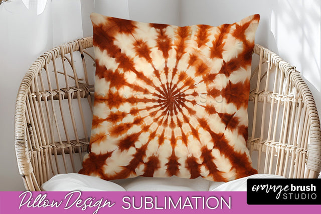 Autumn Tie Dye Pillow Cover - Fall Pillow Sublimation Design Sublimation OrangeBrushStudio 