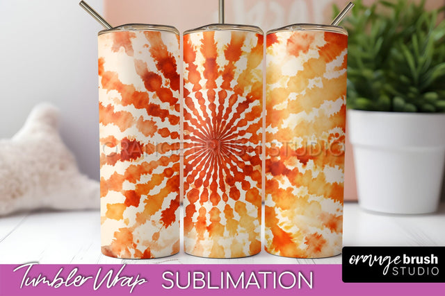 Autumn Tie Dye Tumbler Wrap, Fall Tumbler Sublimation Sublimation OrangeBrushStudio 