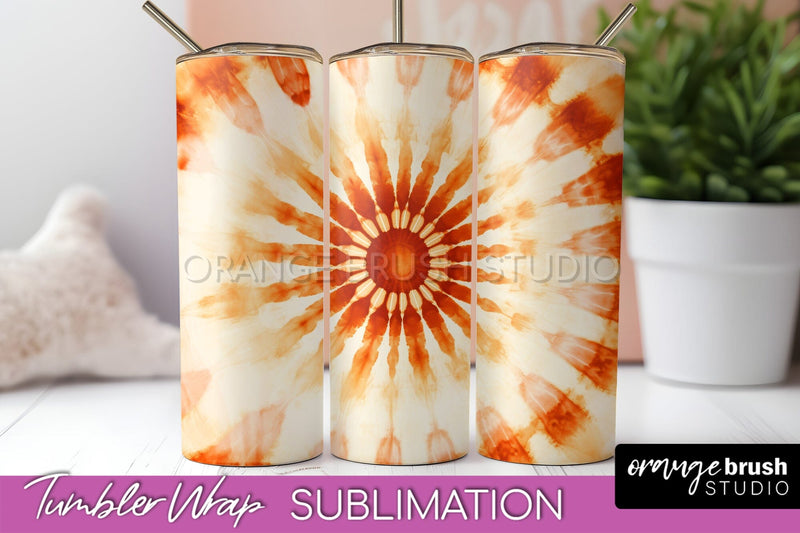 Autumn Tie Dye Tumbler Wrap, Fall Tumbler Sublimation Sublimation OrangeBrushStudio 