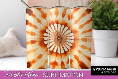 Autumn Tie Dye Tumbler Wrap, Fall Tumbler Sublimation Sublimation OrangeBrushStudio 