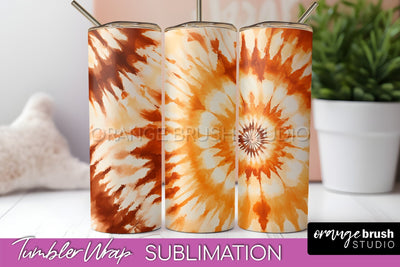 Autumn Tie Dye Tumbler Wrap, Fall Tumbler Sublimation Sublimation OrangeBrushStudio 