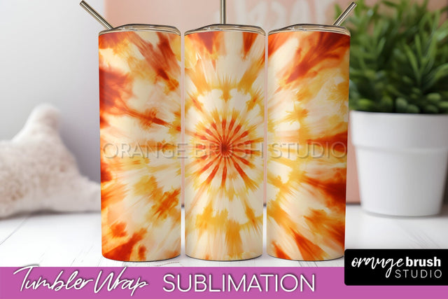 Autumn Tie Dye Tumbler Wrap, Fall Tumbler Sublimation Sublimation OrangeBrushStudio 